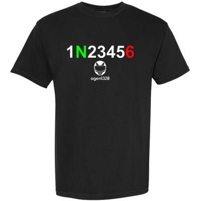 1N23456 Motorcycle Gear Shift Garment-Dyed Heavyweight T-Shirt