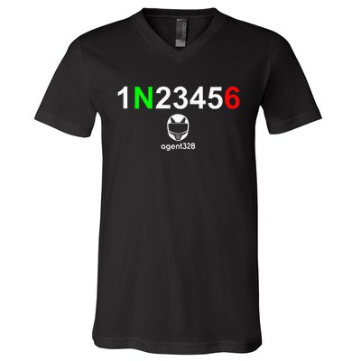 1N23456 Motorcycle Gear Shift V-Neck T-Shirt