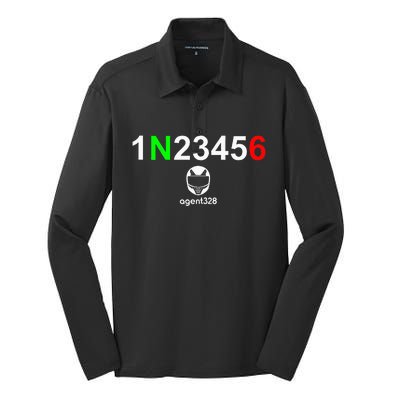 1N23456 Motorcycle Gear Shift Silk Touch Performance Long Sleeve Polo