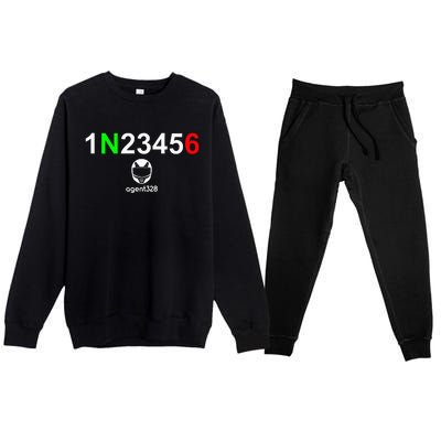 1N23456 Motorcycle Gear Shift Premium Crewneck Sweatsuit Set