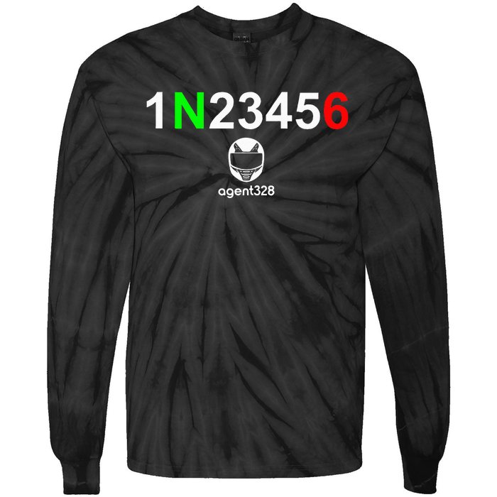 1N23456 Motorcycle Gear Shift Tie-Dye Long Sleeve Shirt