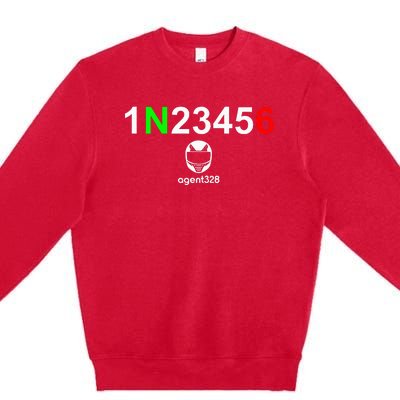 1N23456 Motorcycle Gear Shift Premium Crewneck Sweatshirt