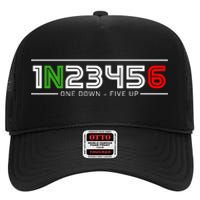 1N23456 Motorcycle Gear Shift Pattern Manual Transmission High Crown Mesh Back Trucker Hat