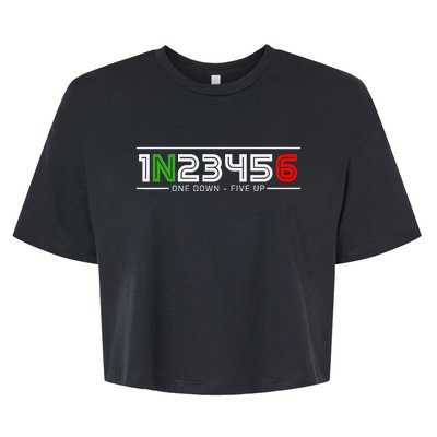 1N23456 Motorcycle Gear Shift Pattern Manual Transmission Bella+Canvas Jersey Crop Tee