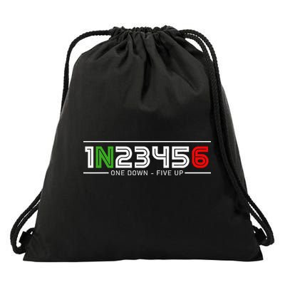 1N23456 Motorcycle Gear Shift Pattern Manual Transmission Drawstring Bag
