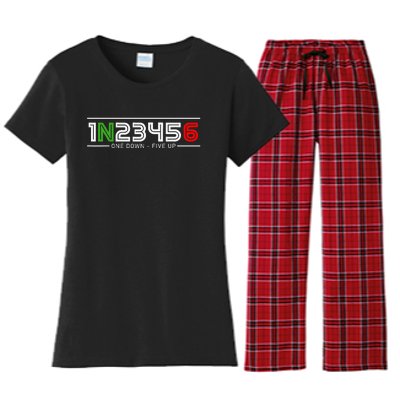 1N23456 Motorcycle Gear Shift Pattern Manual Transmission Women's Flannel Pajama Set