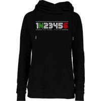 1N23456 Motorcycle Gear Shift Pattern Manual Transmission Womens Funnel Neck Pullover Hood