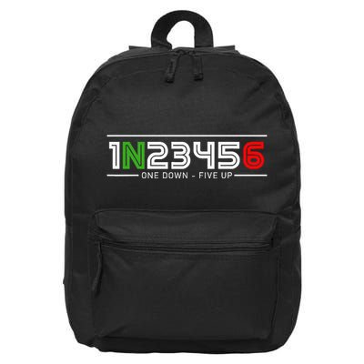 1N23456 Motorcycle Gear Shift Pattern Manual Transmission 16 in Basic Backpack