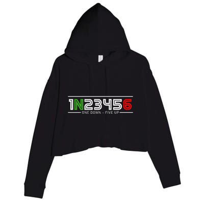 1N23456 Motorcycle Gear Shift Pattern Manual Transmission Crop Fleece Hoodie