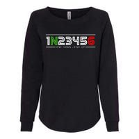 1N23456 Motorcycle Gear Shift Pattern Manual Transmission Womens California Wash Sweatshirt