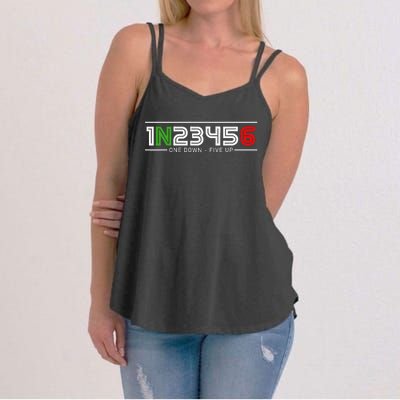 1N23456 Motorcycle Gear Shift Pattern Manual Transmission Women's Strappy Tank