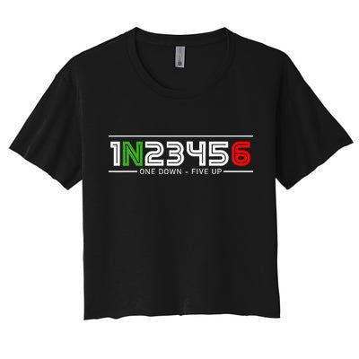 1N23456 Motorcycle Gear Shift Pattern Manual Transmission Crop Top