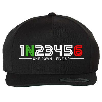 1N23456 Motorcycle Gear Shift Pattern Manual Transmission Wool Snapback Cap
