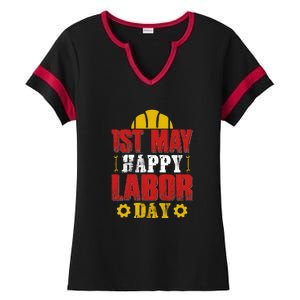 1st May Happy Labor Day Gift Ladies Halftime Notch Neck Tee