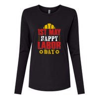 1st May Happy Labor Day Gift Womens Cotton Relaxed Long Sleeve T-Shirt