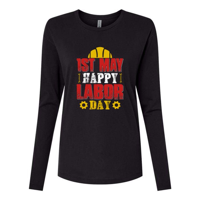 1st May Happy Labor Day Gift Womens Cotton Relaxed Long Sleeve T-Shirt