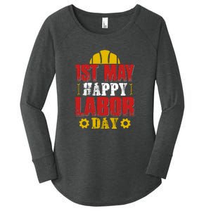 1st May Happy Labor Day Gift Women's Perfect Tri Tunic Long Sleeve Shirt