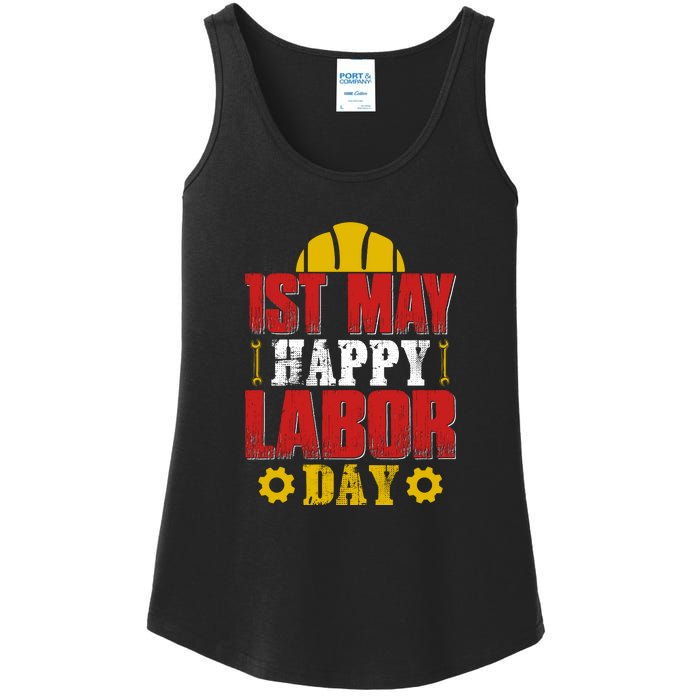 1st May Happy Labor Day Gift Ladies Essential Tank