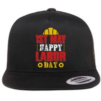 1st May Happy Labor Day Gift Flat Bill Trucker Hat