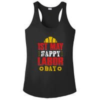 1st May Happy Labor Day Gift Ladies PosiCharge Competitor Racerback Tank