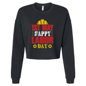 1st May Happy Labor Day Gift Cropped Pullover Crew