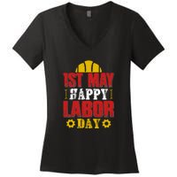 1st May Happy Labor Day Gift Women's V-Neck T-Shirt