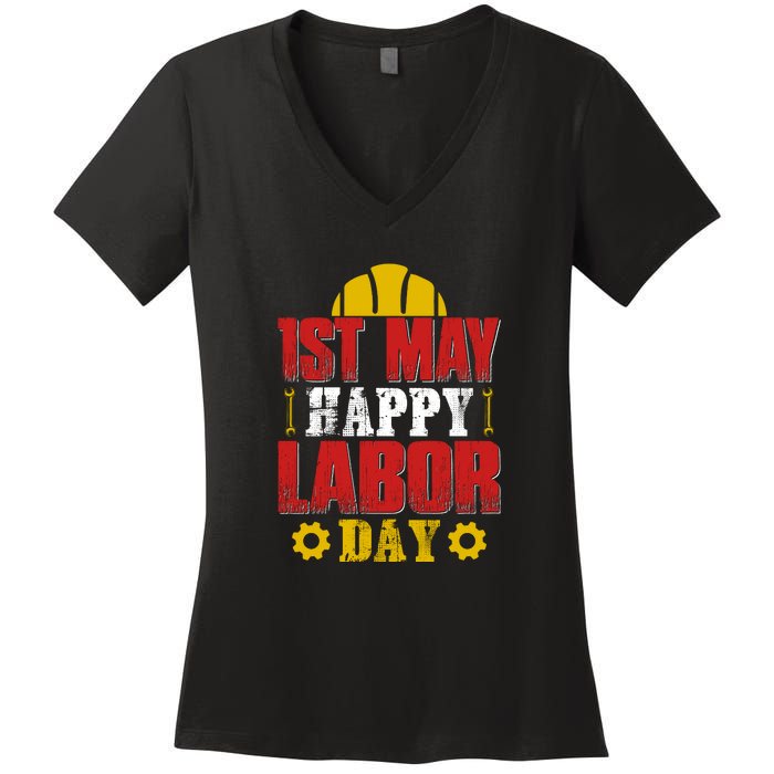 1st May Happy Labor Day Gift Women's V-Neck T-Shirt