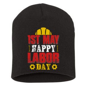 1st May Happy Labor Day Gift Short Acrylic Beanie