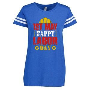 1st May Happy Labor Day Gift Enza Ladies Jersey Football T-Shirt