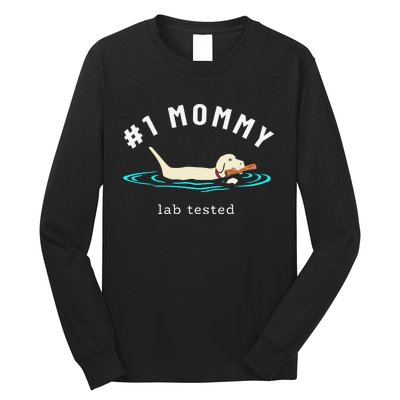 1 Mommy Lab Tested Yellow Labrador Retriever Lab Dog Lover Long Sleeve Shirt