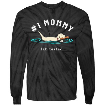 1 Mommy Lab Tested Yellow Labrador Retriever Lab Dog Lover Tie-Dye Long Sleeve Shirt