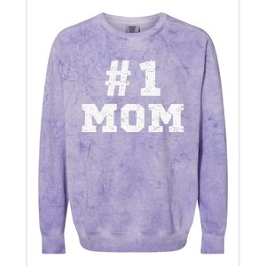 1 Mom Number One Mom Mama Mother Funny Mother's Day Colorblast Crewneck Sweatshirt