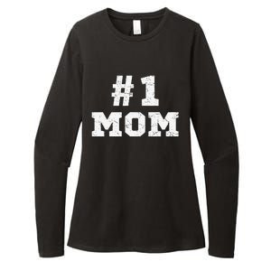 1 Mom Number One Mom Mama Mother Funny Mother's Day Womens CVC Long Sleeve Shirt