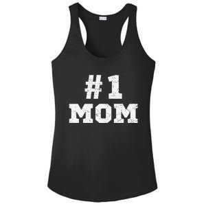 1 Mom Number One Mom Mama Mother Funny Mother's Day Ladies PosiCharge Competitor Racerback Tank