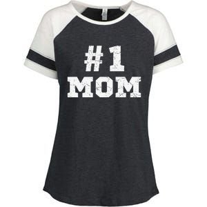 1 Mom Number One Mom Mama Mother Funny Mother's Day Enza Ladies Jersey Colorblock Tee