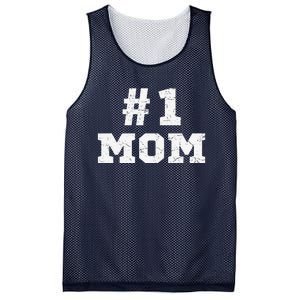 1 Mom Number One Mom Mama Mother Funny Mother's Day Mesh Reversible Basketball Jersey Tank