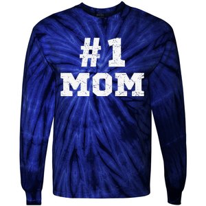 1 Mom Number One Mom Mama Mother Funny Mother's Day Tie-Dye Long Sleeve Shirt