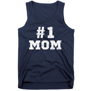 1 Mom Number One Mom Mama Mother Funny Mother's Day Tank Top