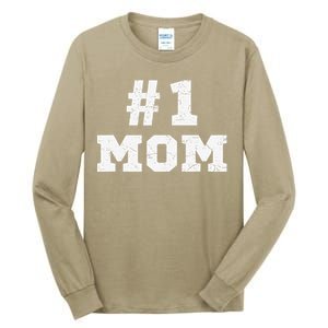 1 Mom Number One Mom Mama Mother Funny Mother's Day Tall Long Sleeve T-Shirt