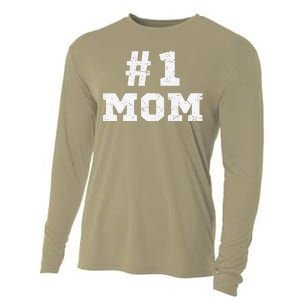 1 Mom Number One Mom Mama Mother Funny Mother's Day Cooling Performance Long Sleeve Crew