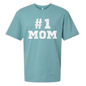 1 Mom Number One Mom Mama Mother Funny Mother's Day Sueded Cloud Jersey T-Shirt