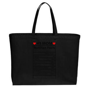 1 Mom Nutrition Facts Momlife Mother's Day Top For Mom Mama Cotton Canvas Jumbo Tote