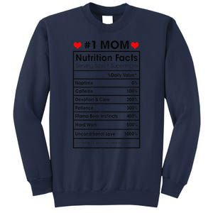 1 Mom Nutrition Facts Momlife Mother's Day Top For Mom Mama Sweatshirt