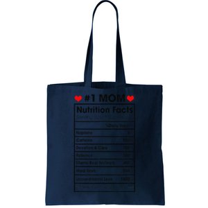 1 Mom Nutrition Facts Momlife Mother's Day Top For Mom Mama Tote Bag