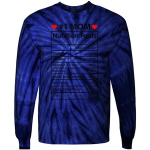 1 Mom Nutrition Facts Momlife Mother's Day Top For Mom Mama Tie-Dye Long Sleeve Shirt