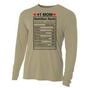 1 Mom Nutrition Facts Momlife Mother's Day Top For Mom Mama Cooling Performance Long Sleeve Crew