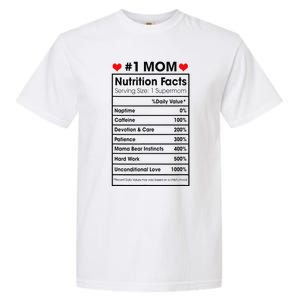 1 Mom Nutrition Facts Momlife Mother's Day Top For Mom Mama Garment-Dyed Heavyweight T-Shirt