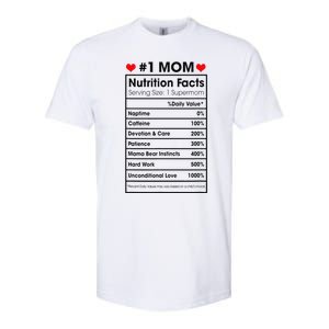 1 Mom Nutrition Facts Momlife Mother's Day Top For Mom Mama Softstyle CVC T-Shirt