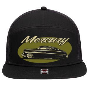 1950 Mercury Olive Low Rider Kustom Lead Sled Custom Hot Rod 7 Panel Mesh Trucker Snapback Hat