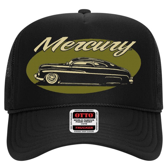 1950 Mercury Olive Low Rider Kustom Lead Sled Custom Hot Rod High Crown Mesh Back Trucker Hat